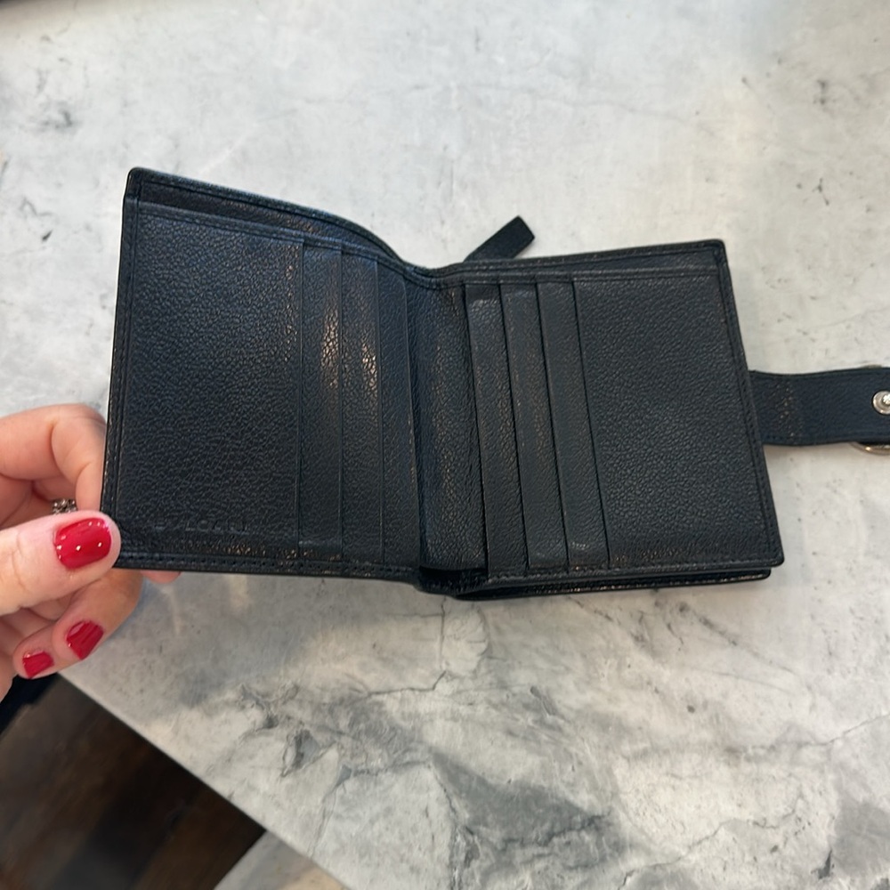 Bvlgari compact black leather wallet - Picture 3 of 9